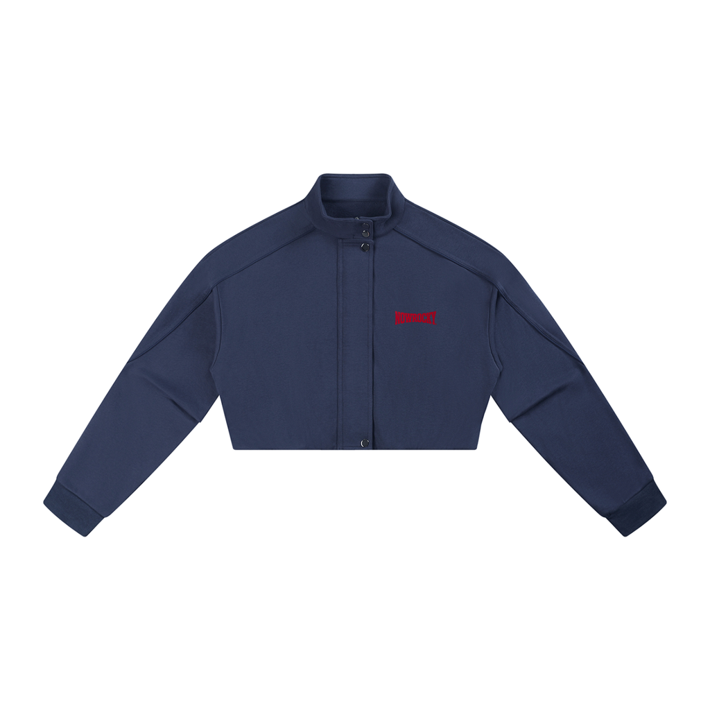 Kurtka Damska Cropped ze Stójką – Nowrocky™ — kieszeń boczna w zbliżeniu