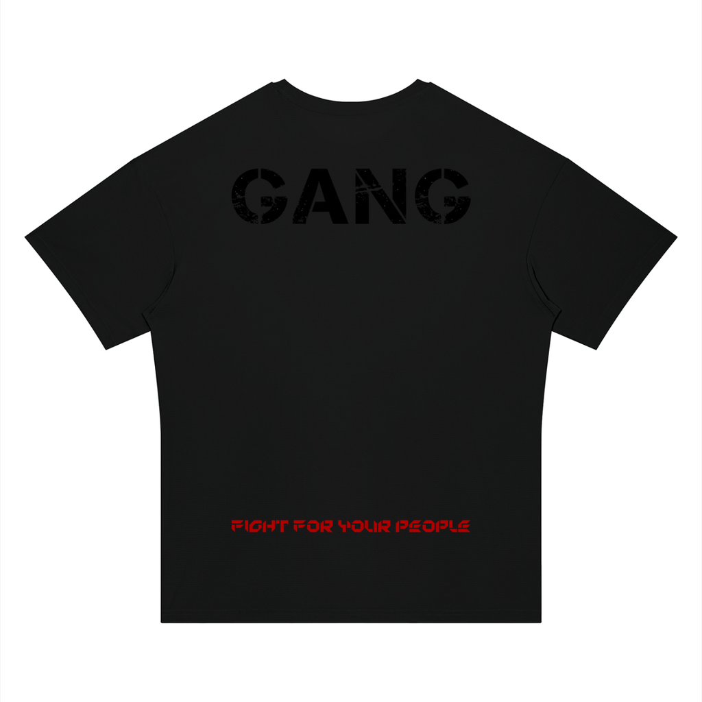 T-shirt Drop Shoulder Loose – Nowrocky™ — luźny t-shirt od tyłu na modelce