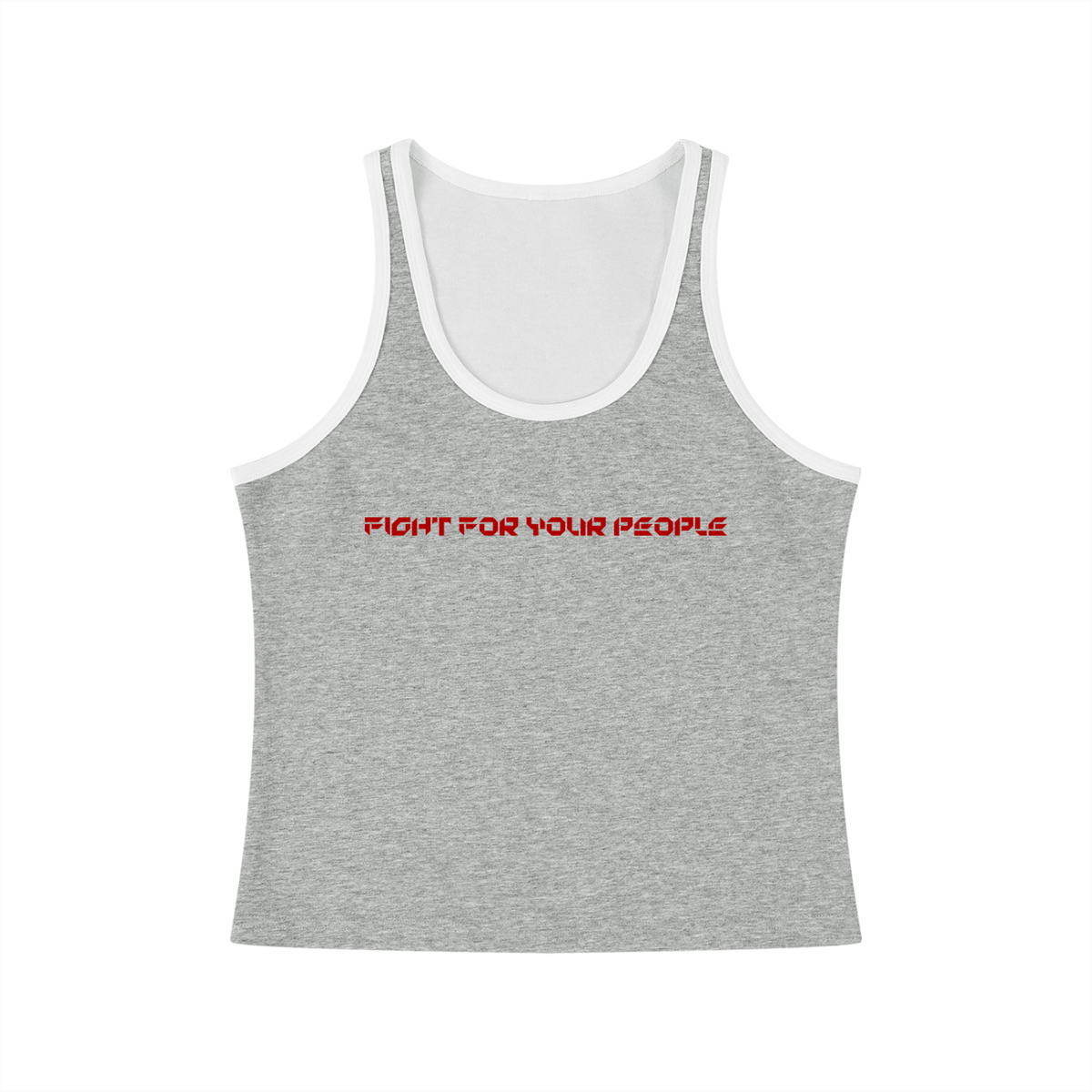 Tank Top Crop Contrast Trim – Nowrocky™ — układ na płasko, całe ujęcie