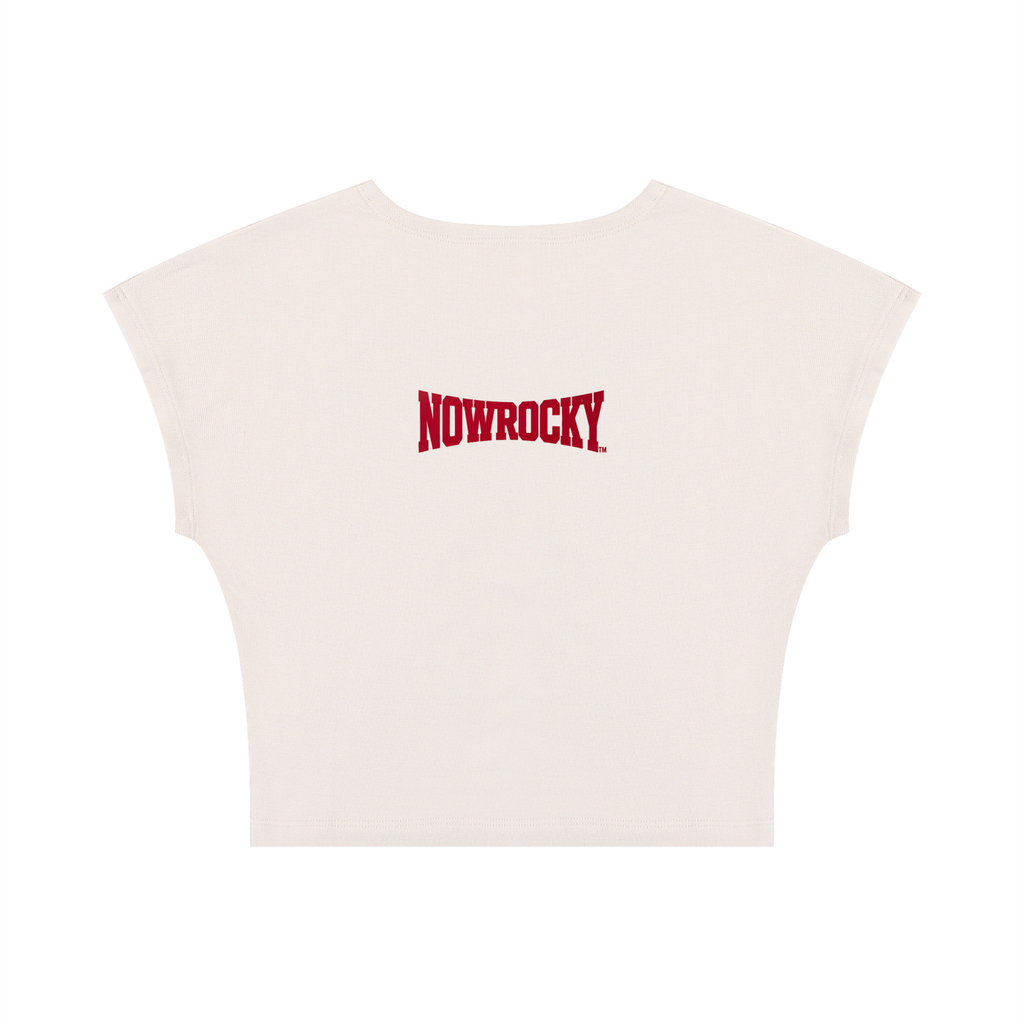 T-shirt Slim Crop – Nowrocky™ — wykończenie dekoltu ściągaczem