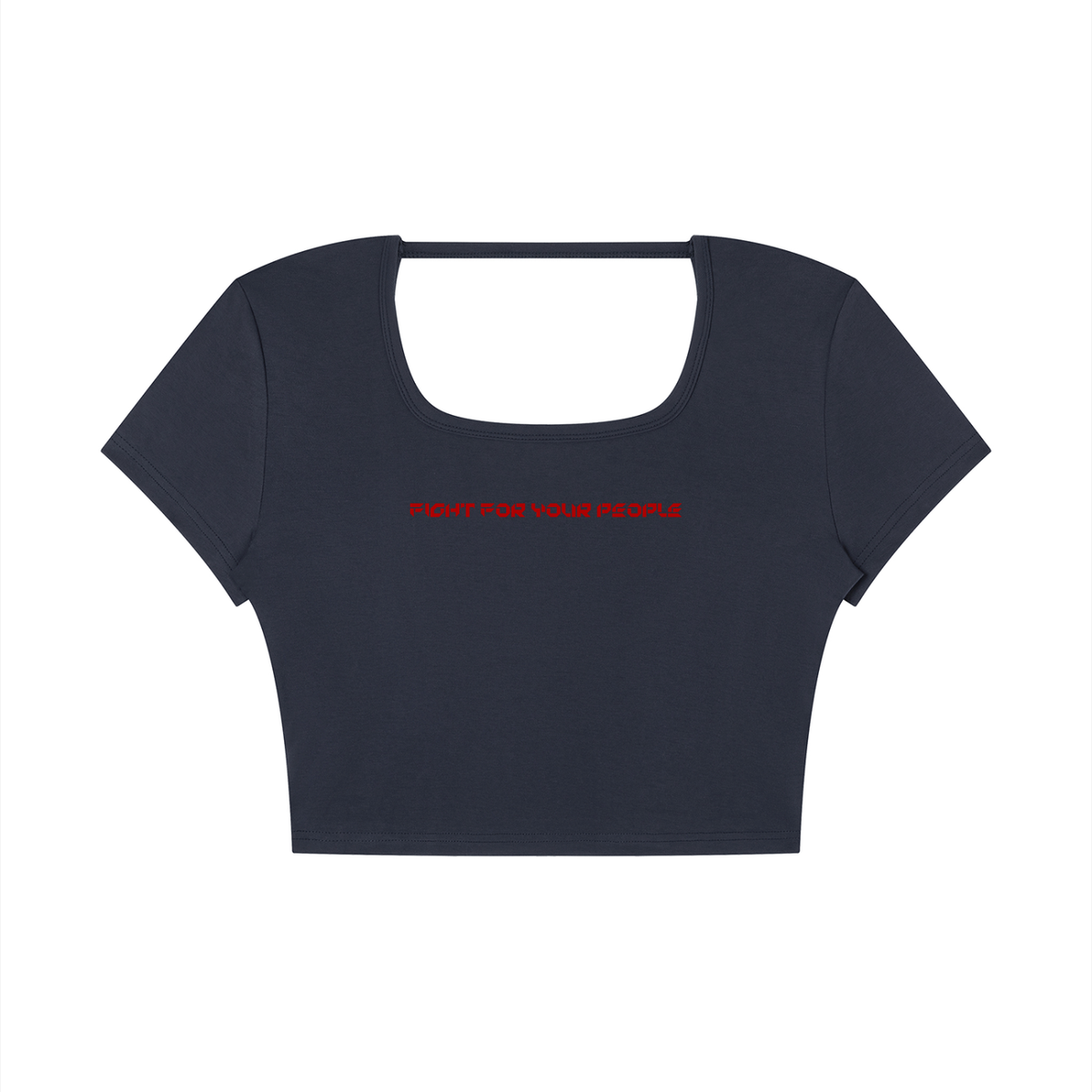 T-shirt Square Neck Crop – Nowrocky™ — zbliżenie na kwadratowy dekolt