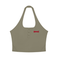 Tank Top Halter Crop – Nowrocky™ — dekolt i górna krawędź