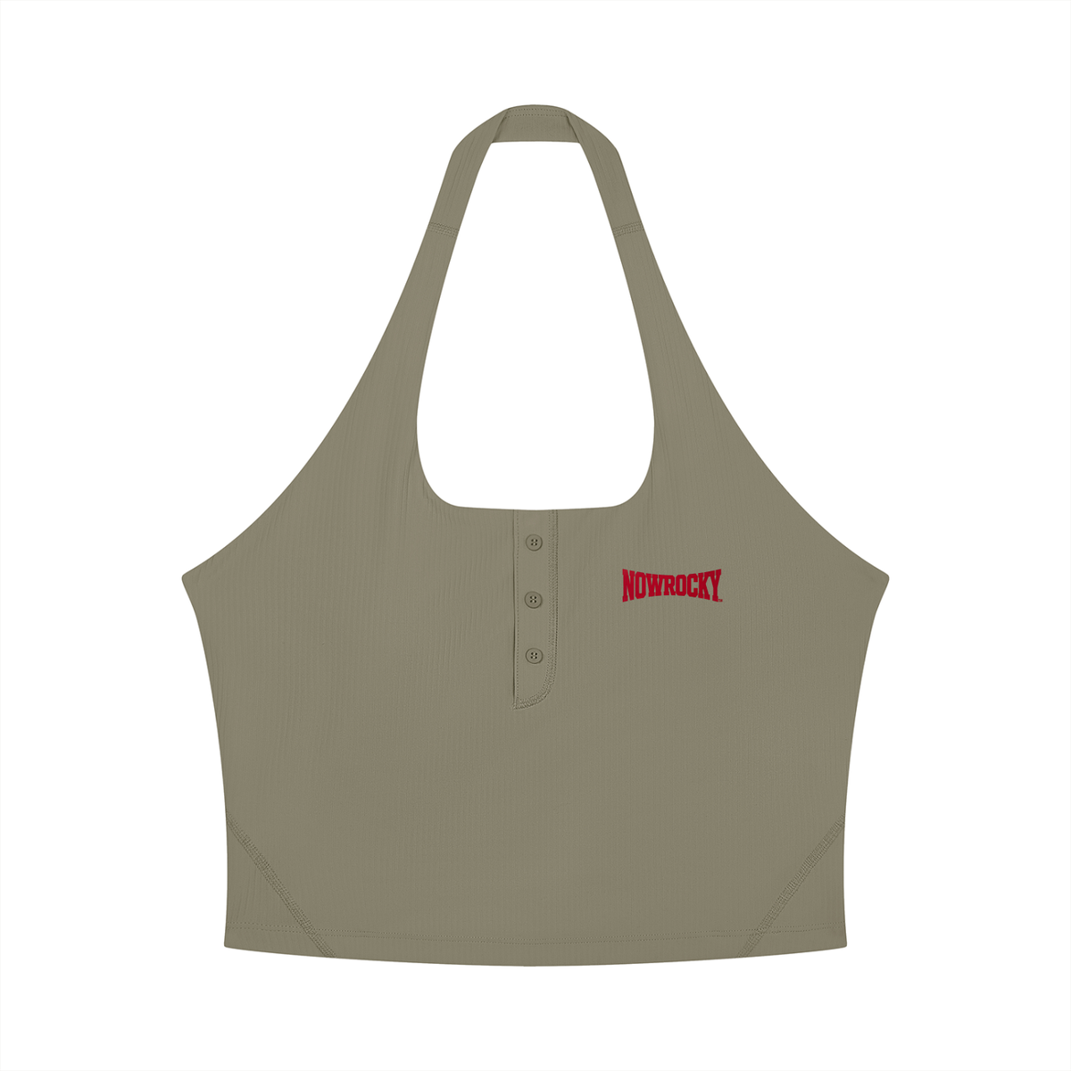 Tank Top Halter Crop – Nowrocky™ — dekolt i górna krawędź