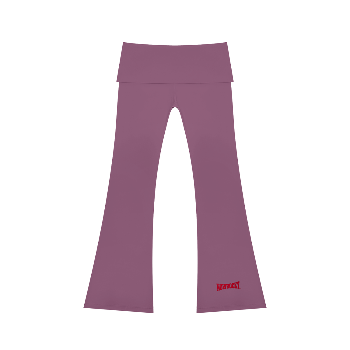 Spodnie Flare High Rise – Nowrocky™ — zbliżenie na szeroki pas w talii