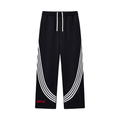 Spodnie Dresowe Curved Stripe Straight – Nowrocky™ — spodnie dresowe z lampasem, przód