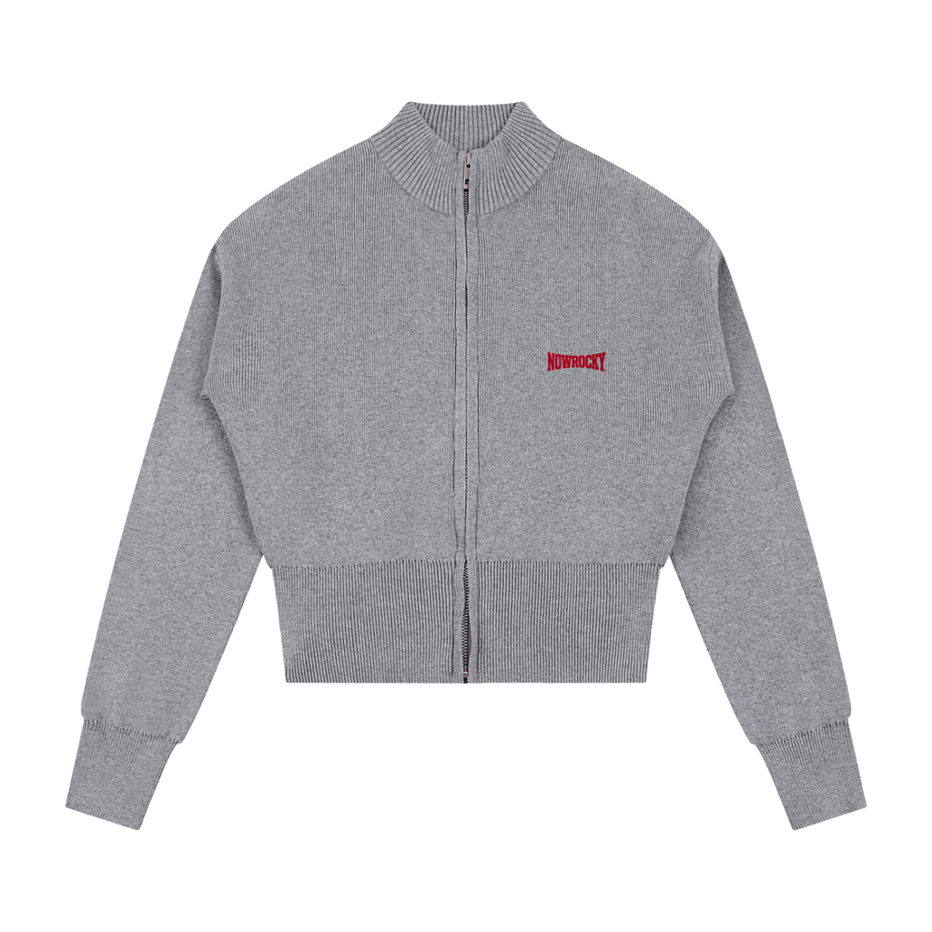 Bluza Rozpinana Mock Neck w kolorze szary melanz – Nowrocky (streetwear)