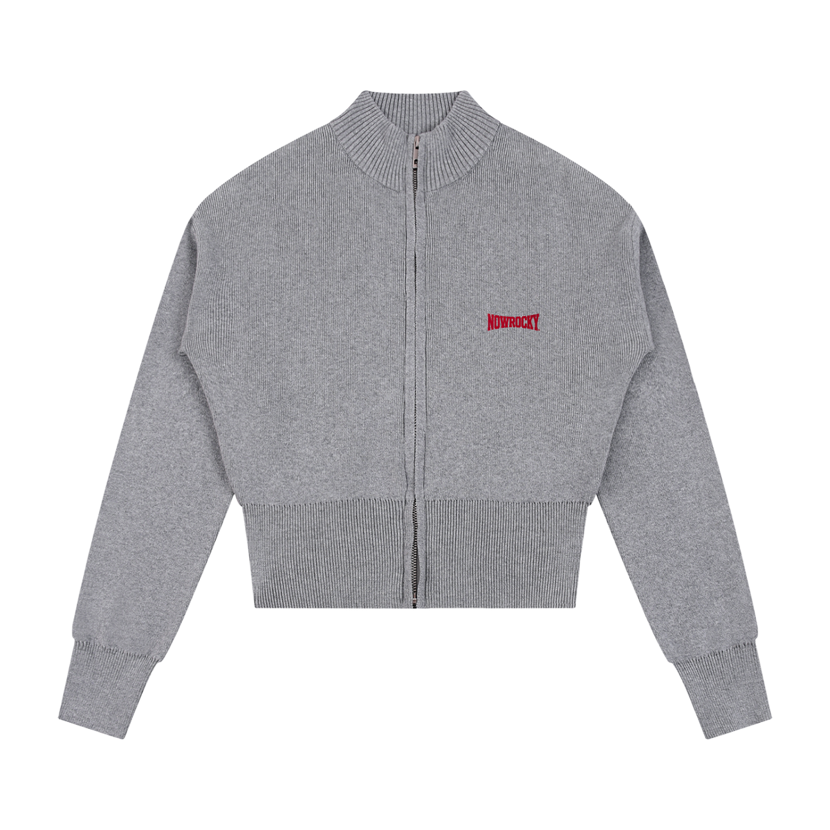 Bluza Rozpinana Mock Neck w kolorze szary melanz – Nowrocky (streetwear)