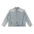 Kurtka Jeansowa Vintage Wash Zip – Nowrocky™ — kurtka jeansowa z zamkiem, widok z przodu