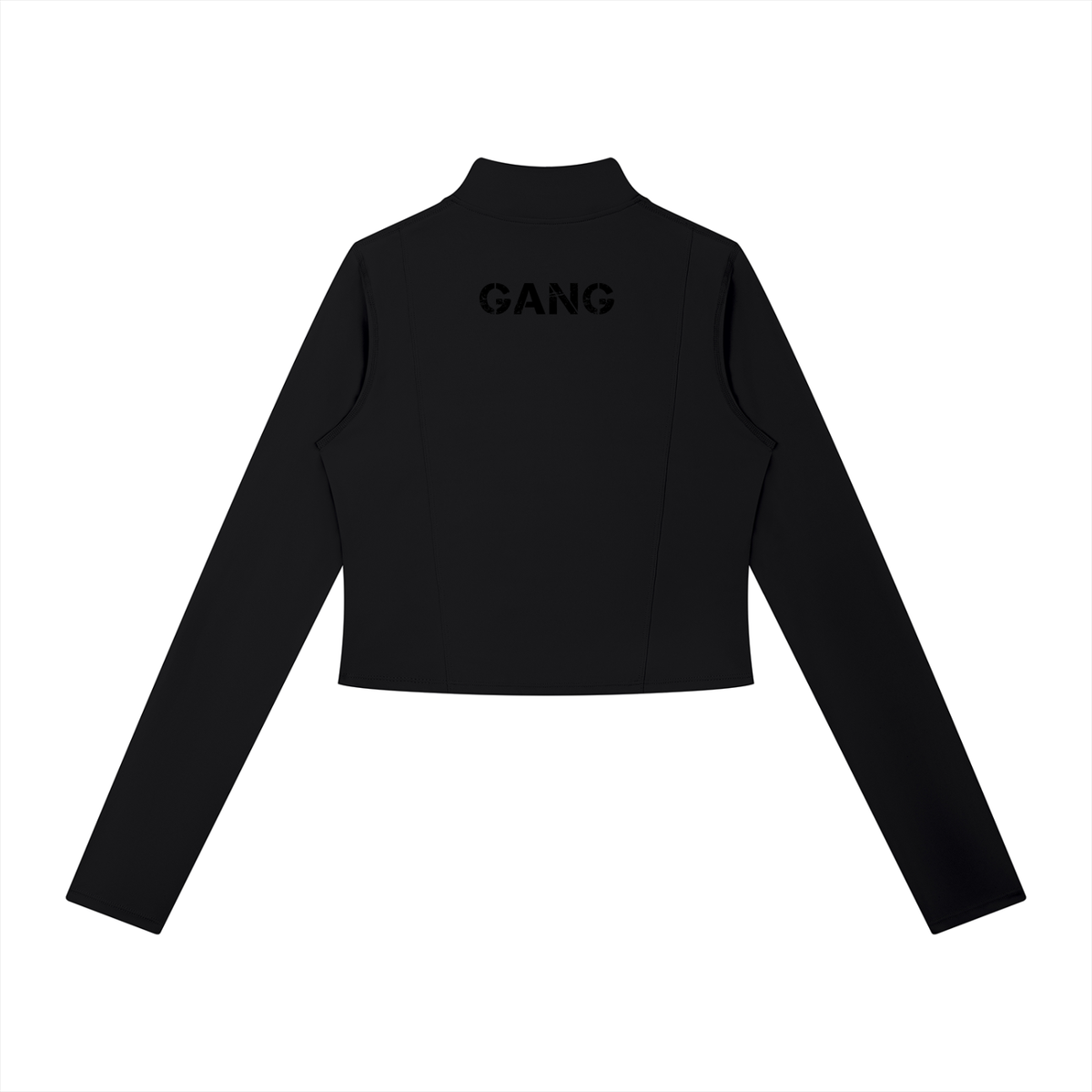 Kurtka Cropped Full-Zip Stójka – Nowrocky™ — kurtka ze stójką, widok z tyłu