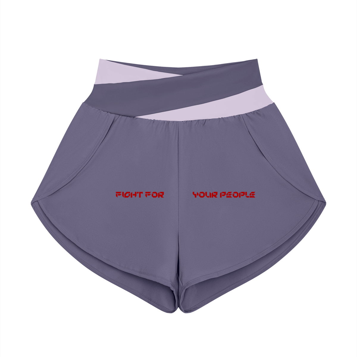 Szorty Panelowe 2-w-1 – Nowrocky™ — krótkie spodenki treningowe z profilu, cała sylwetka