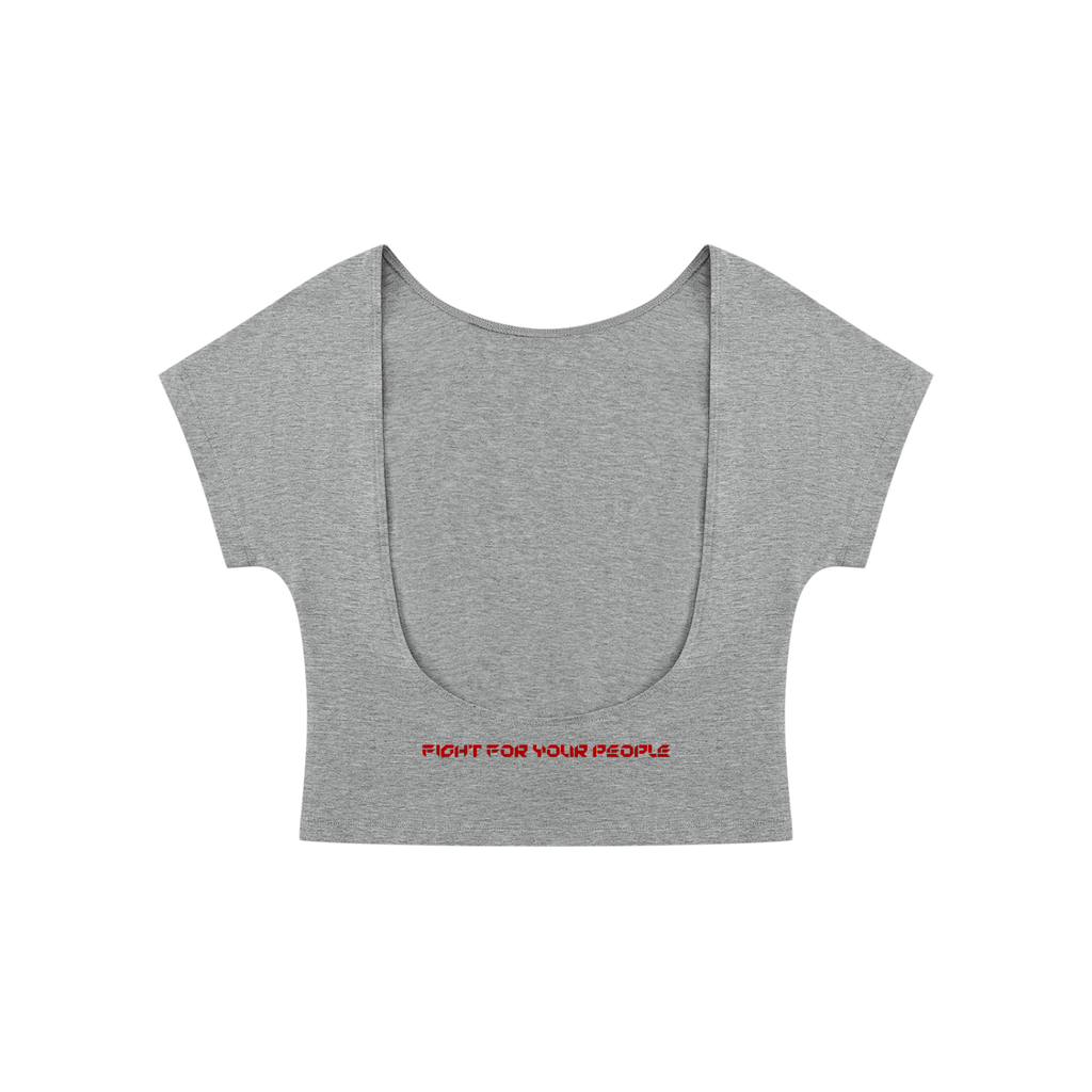 T-shirt Crop Open Back – Nowrocky™ — dekolt i ściągacz przy szyi