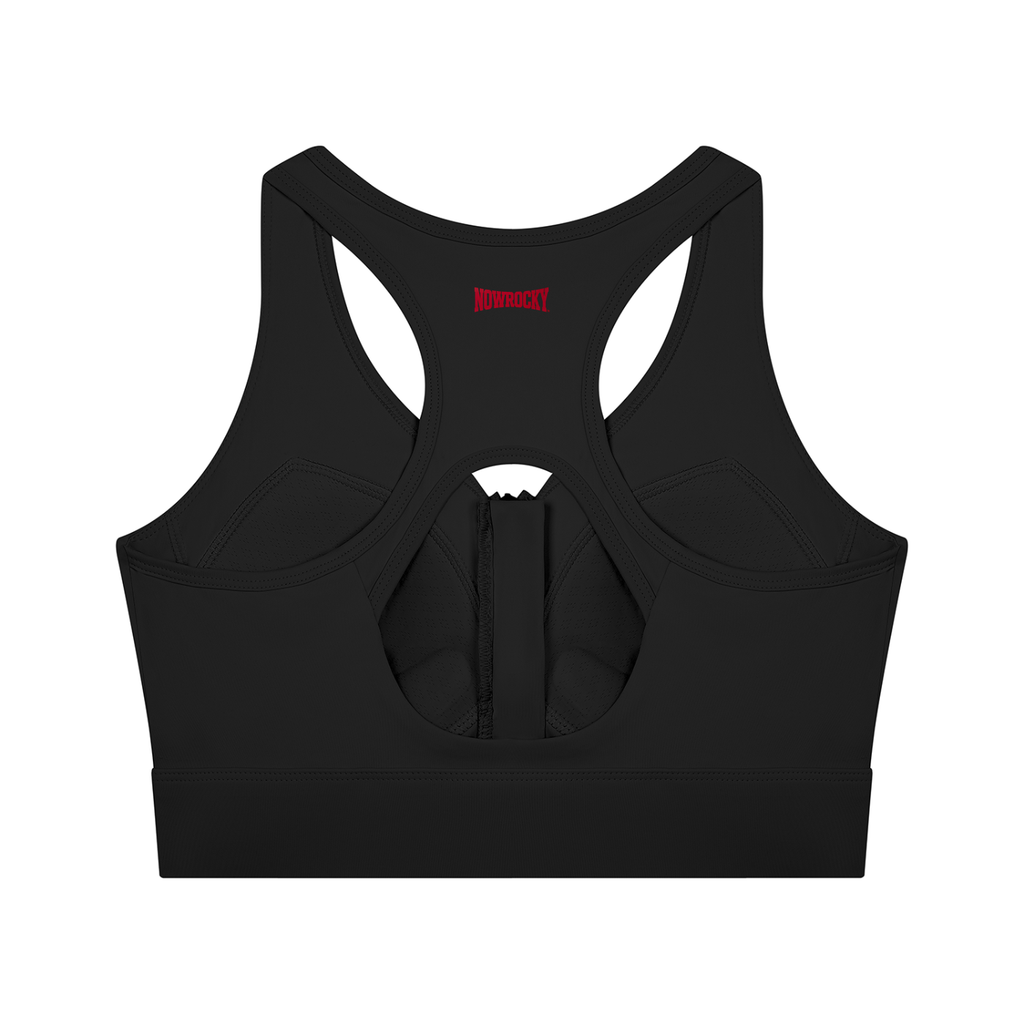 Biustonosz Sportowy Cropped Zip Racerback – Nowrocky™ — biustonosz sportowy racerback, tył
