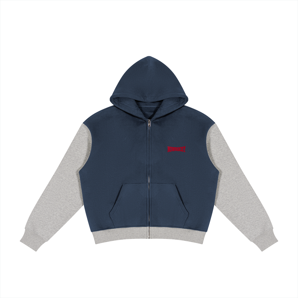 Bluza z Kapturem Color Block Fleece w kolorze granatowo-szary – Nowrocky (streetwear)