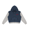 Bluza z Kapturem Color Block Fleece w kolorze granatowo-szary – Nowrocky (streetwear)