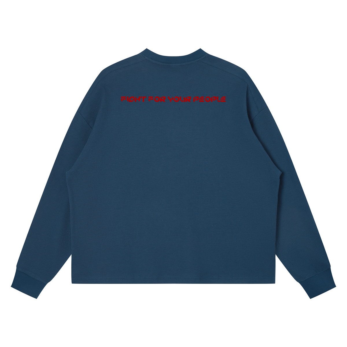 Longsleeve Waffle Boxy Drop Shoulder – Nowrocky™ — wykończenie dekoltu ściągaczem