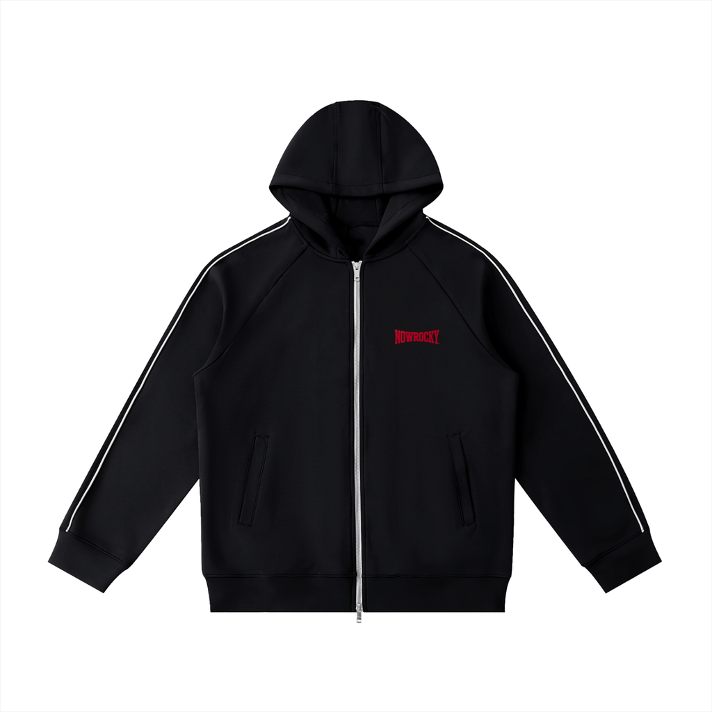Bluza Zip Hoodie Raglan Heavyweight – Nowrocky™ — bluza z kapturem na zamek, przód