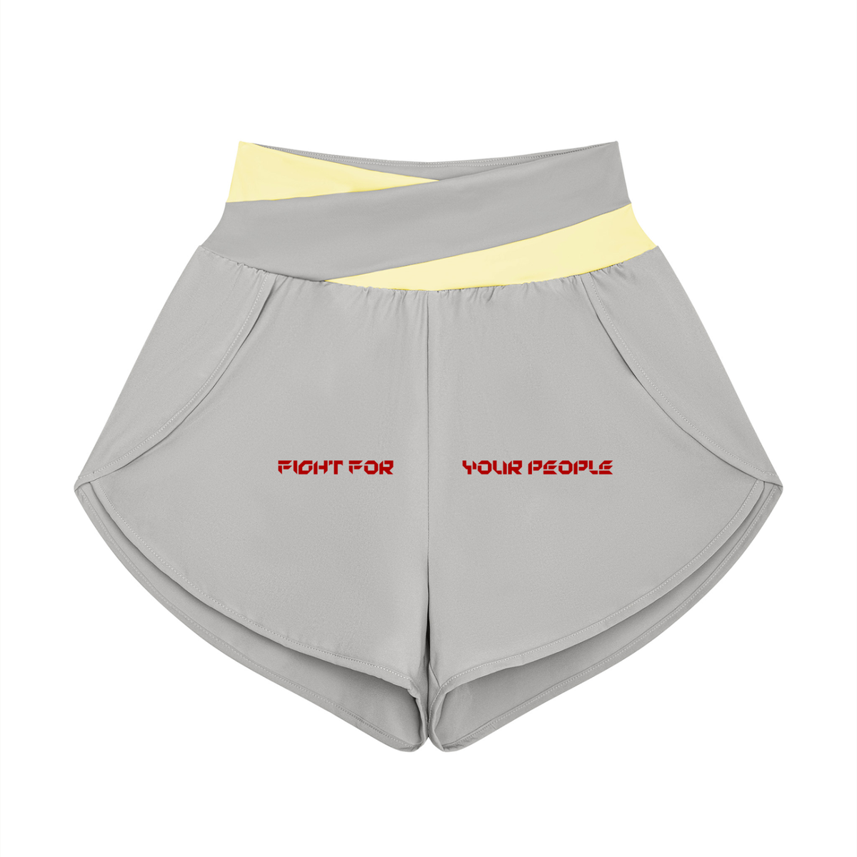 Szorty Panelowe 2-w-1 – Nowrocky™ — układ na płasko, pełny widok kroju