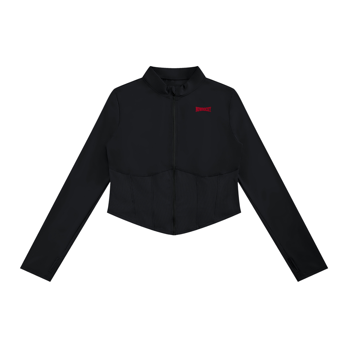 Kurtka Cropped Full-Zip Slim Fit – Nowrocky™ — kurtka krótka w dopasowanym kroju, ujęcie z przodu