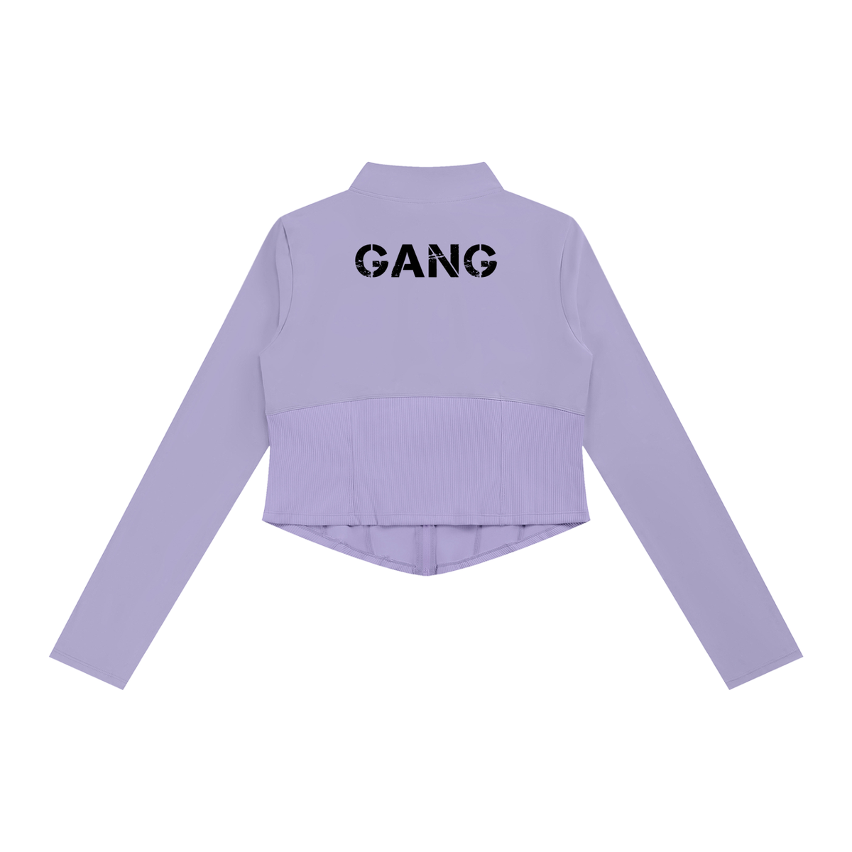 Kurtka Cropped Full-Zip Slim Fit – Nowrocky™ — suwak i listwa zamka, zbliżenie