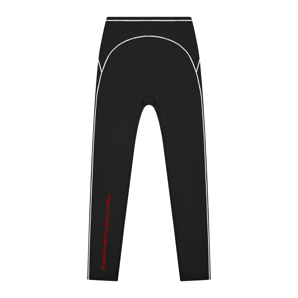 Legginsy Contrast Topstitch – Nowrocky™ — damskie legginsy z kontrastowymi przeszyciami, ujęcie z przodu