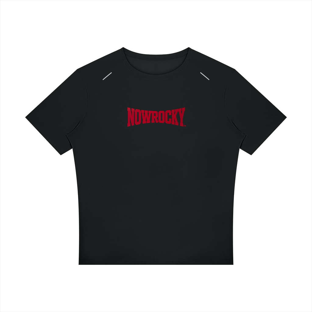 T-shirt Raglan Reflective Slim – Nowrocky™ — koszulka damska z odblaskowym nadrukiem, przód