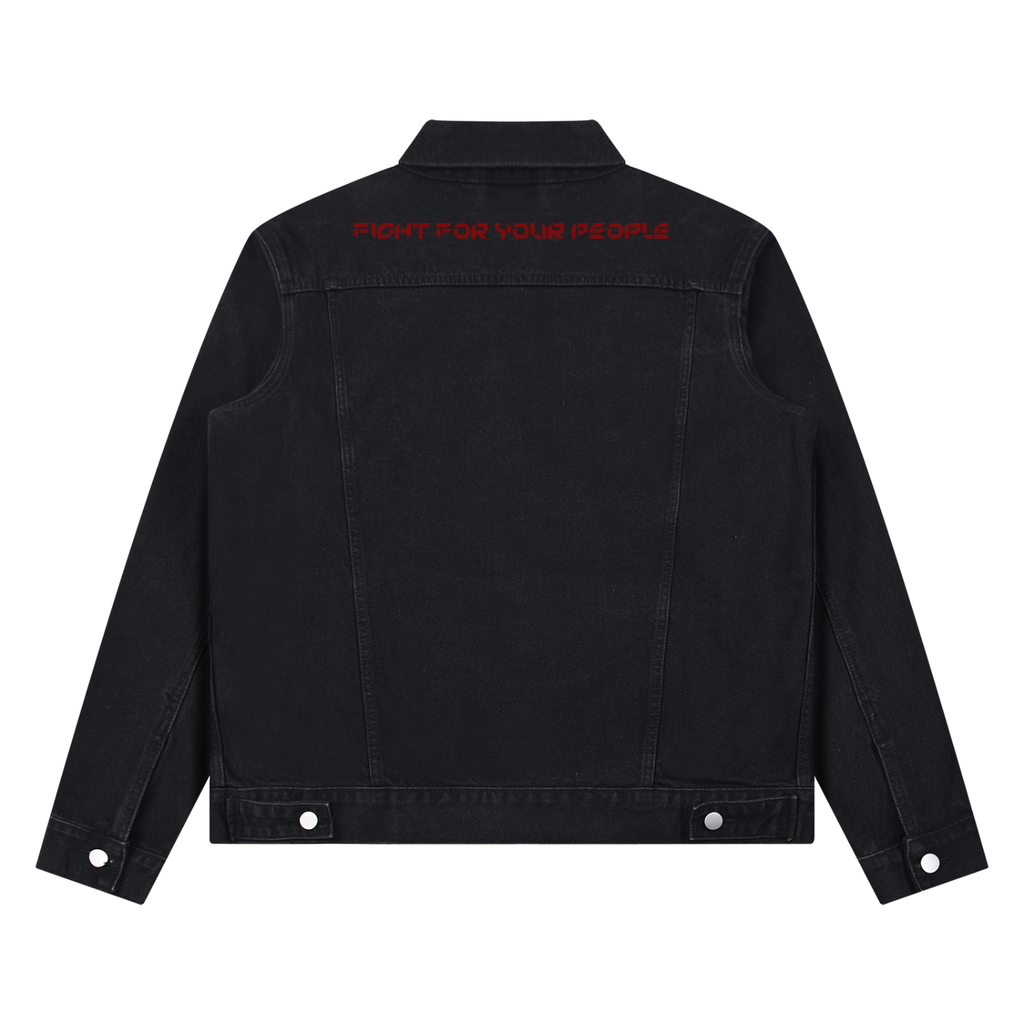 Kurtka Jeansowa Vintage Wash – Nowrocky™ — katana jeansowa od tyłu