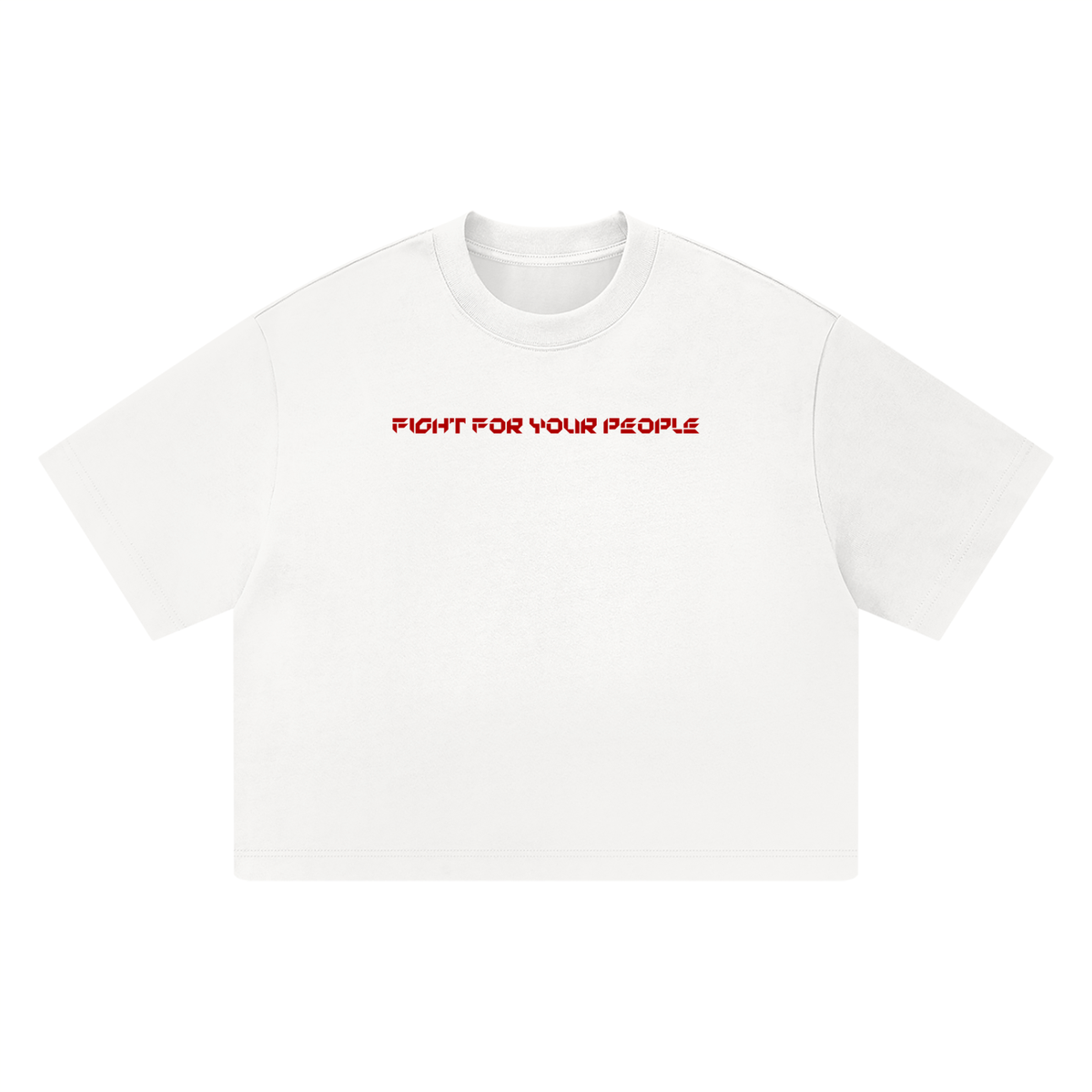 T-shirt Heavyweight Boxy Crop – Nowrocky™ — zbliżenie na gęsty splot bawełny