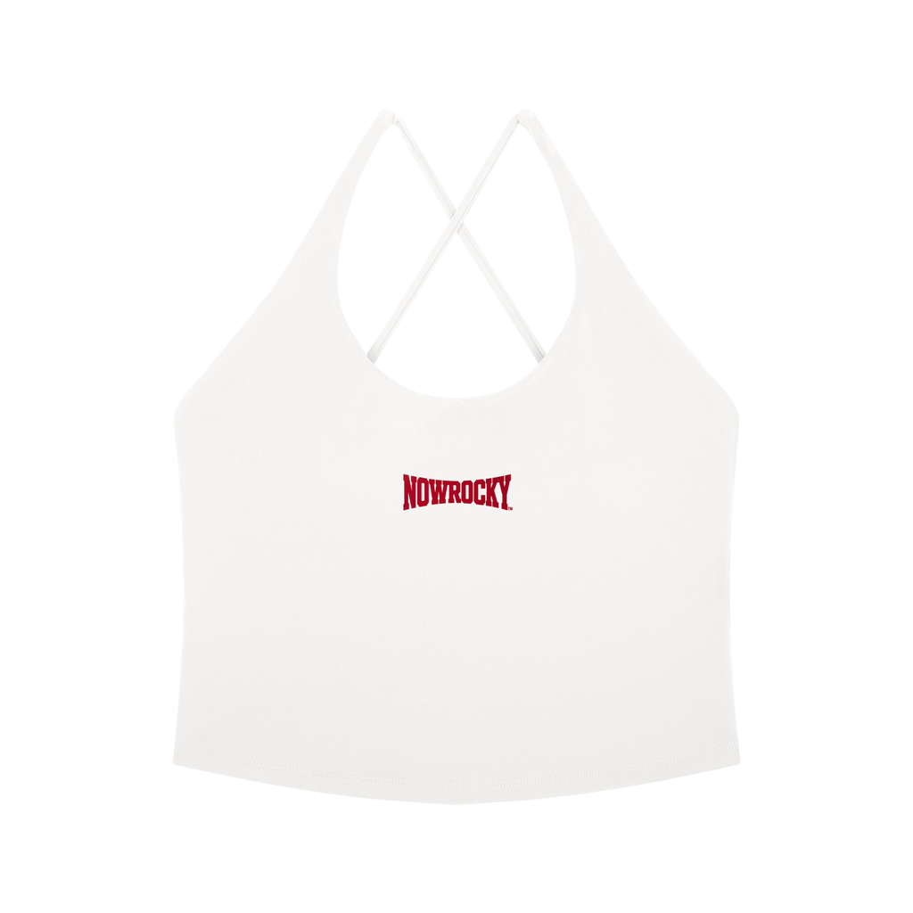 Tank Top Halter Cross Back – Nowrocky™ — dekolt i górna krawędź