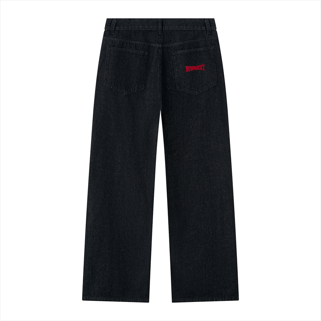 Jeansy Wide Leg Vintage Wash w kolorze czarny – Nowrocky (streetwear)