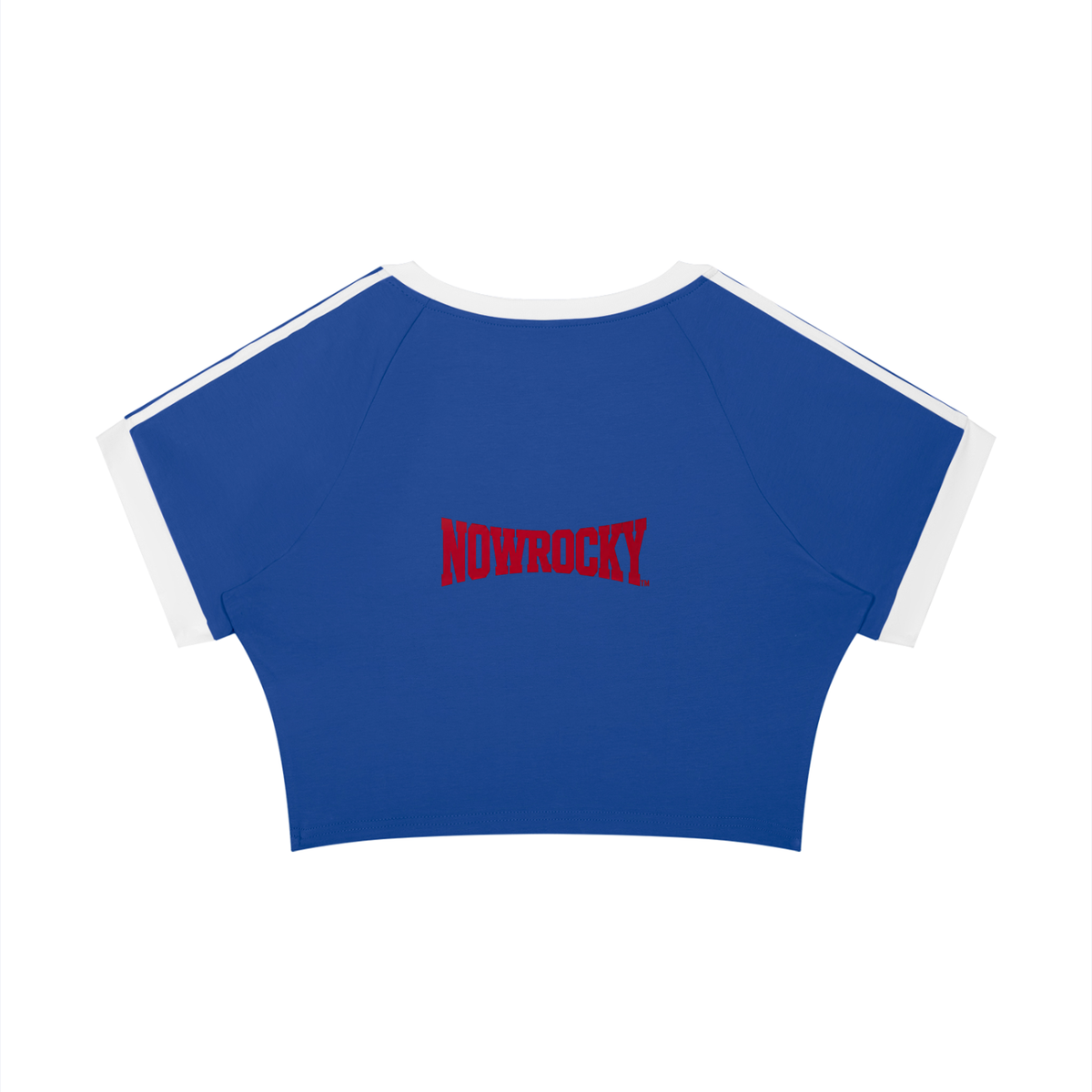 T-shirt Damski Raglan Crop Contrast Tape – Nowrocky™ — kadr trzy czwarte sylwetki