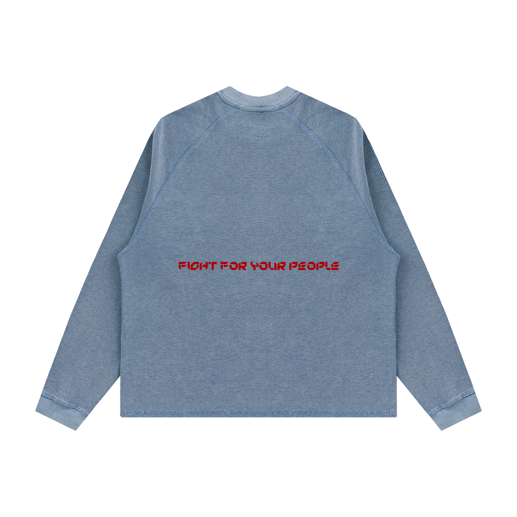 Longsleeve Vintage Wash Boxy Raglan – Nowrocky™ — wykończenie dekoltu ściągaczem