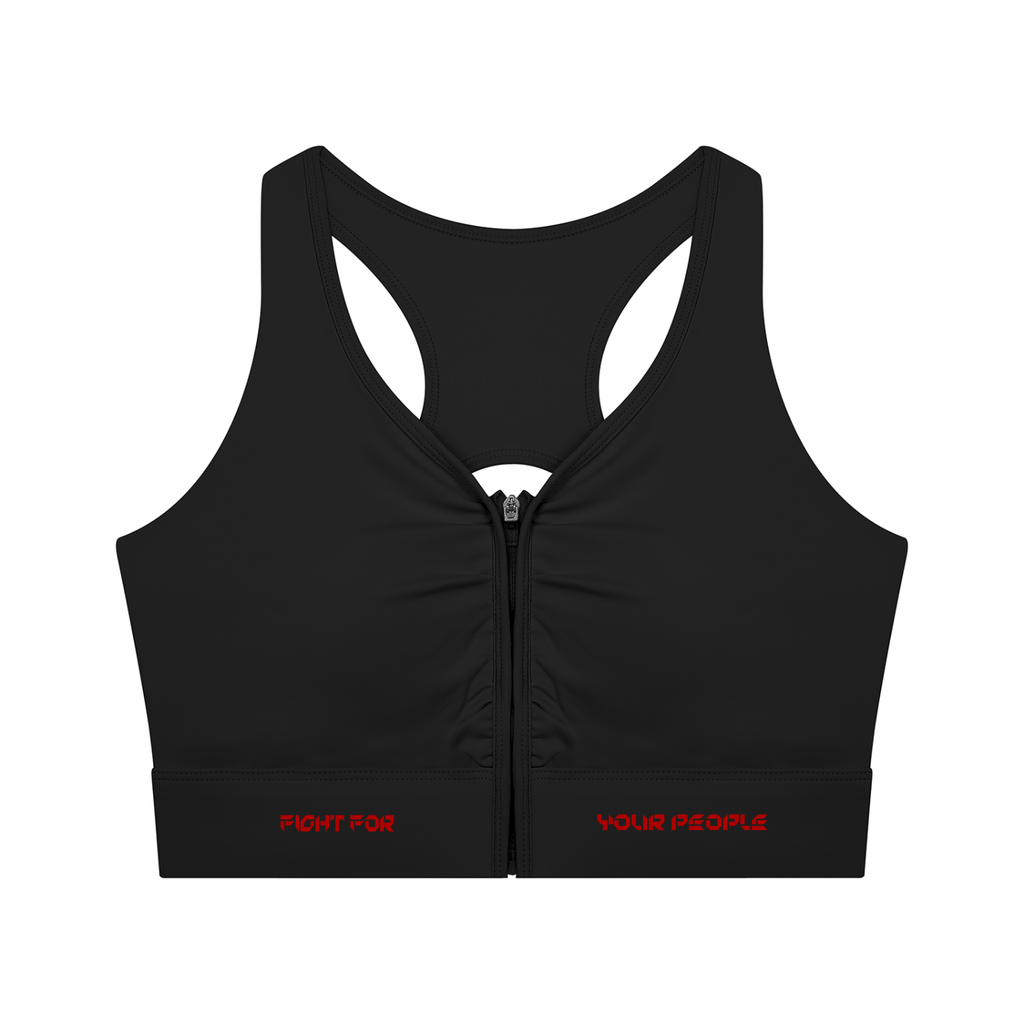 Biustonosz Sportowy Cropped Zip Racerback – Nowrocky™ — stanik sportowy z zamkiem z przodu