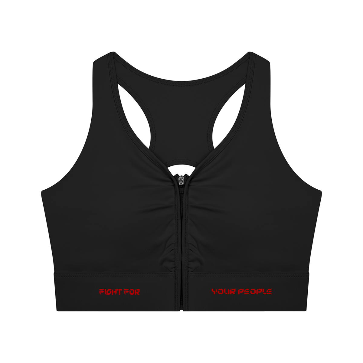 Biustonosz Sportowy Cropped Zip Racerback – Nowrocky™ — stanik sportowy z zamkiem z przodu