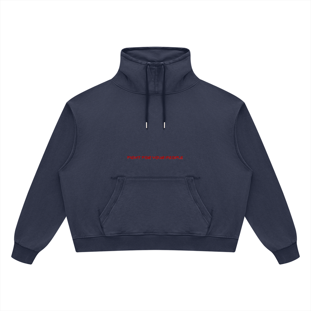 Bluza z Kapturem Boxy Vintage Wash w kolorze granatowy – Nowrocky (streetwear)