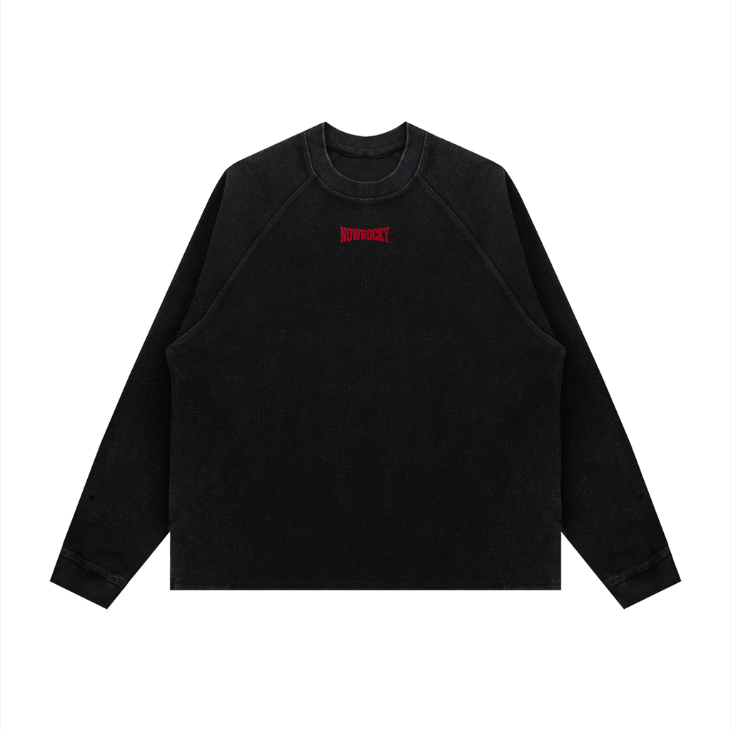 Longsleeve Vintage Wash Boxy Raglan – Nowrocky™ — koszulka z długim rękawem, ujęcie z przodu