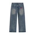 Jeansy Straight Leg Vintage Wash – Nowrocky™ — spodnie jeansowe od tyłu, tylne kieszenie