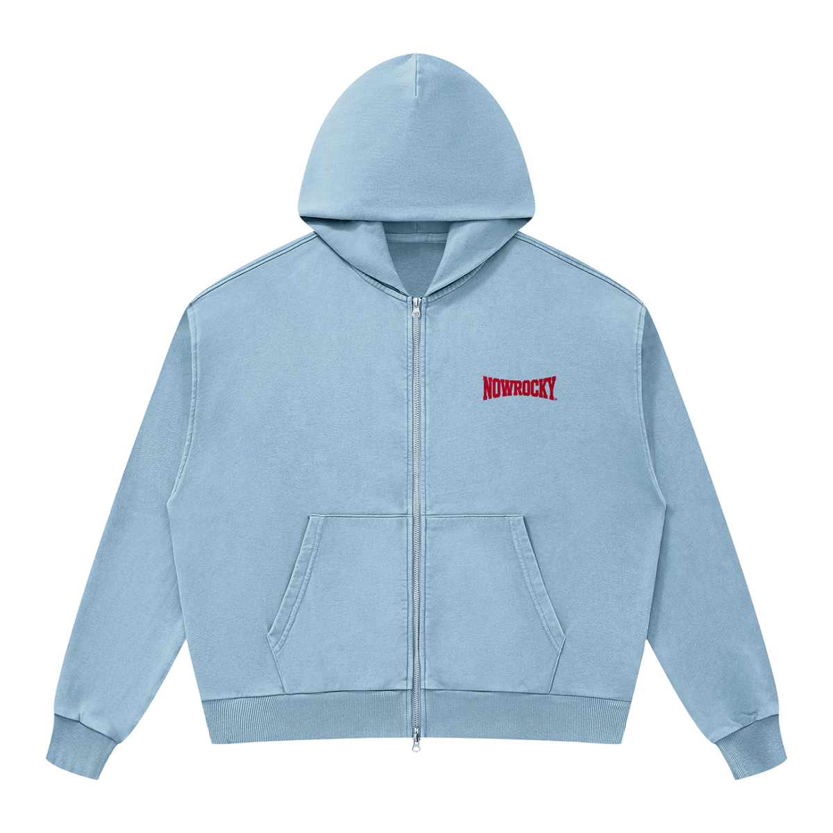 Bluza Rozpinana Boxy Mineral Wash w kolorze blekitny – Nowrocky (streetwear)