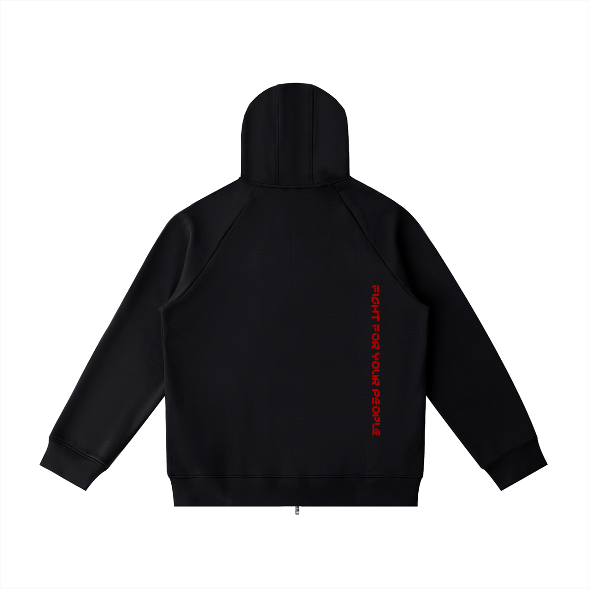 Bluza Zip Hoodie Raglan Heavyweight – Nowrocky™ — bluza rozpinana od tyłu, ułożony kaptur