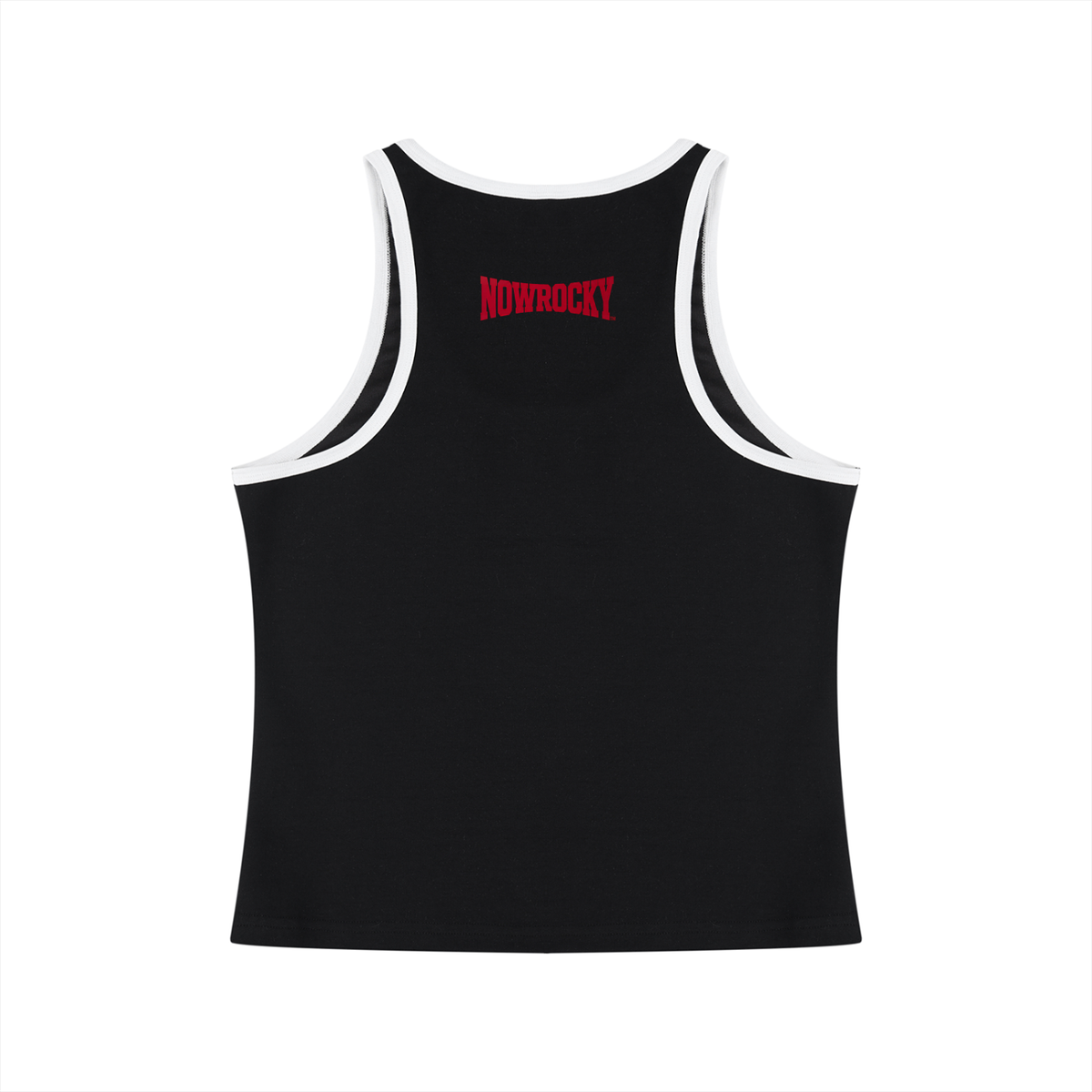 Tank Top Crop Contrast Trim – Nowrocky™ — koszulka bez rękawów w kroju crop od tyłu