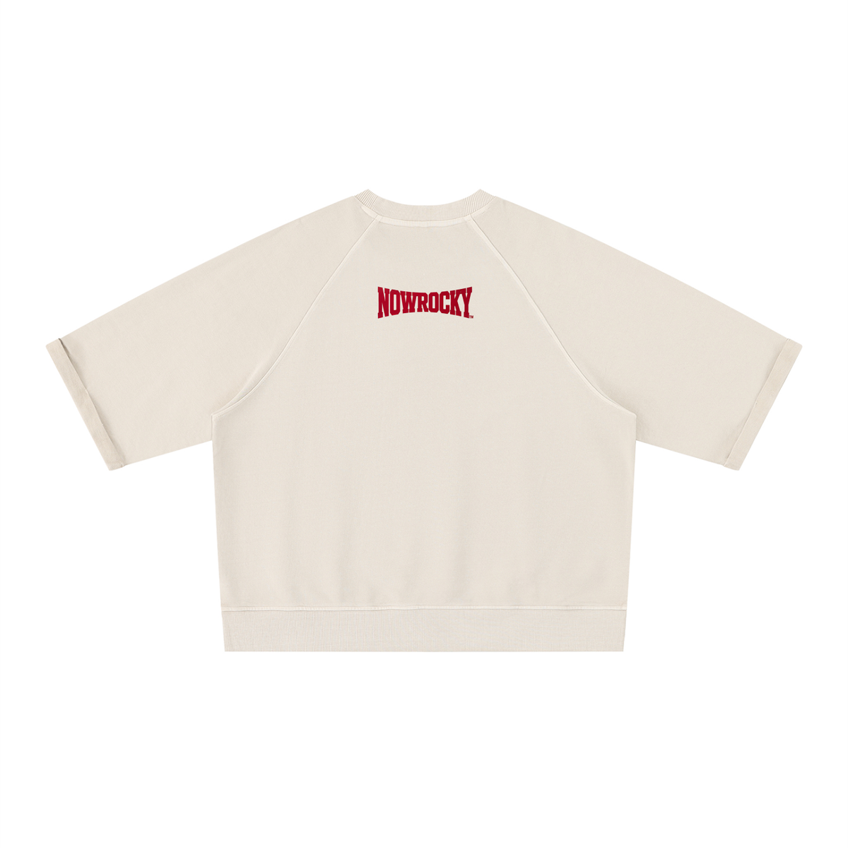 Bluza Vintage Wash Boxy Short Sleeve – Nowrocky™ — wykończenie dekoltu ściągaczem