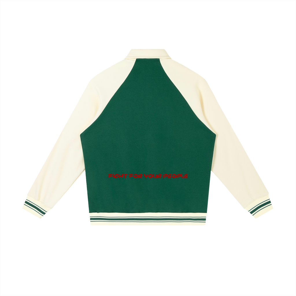 Kurtka Baseball Contrast Raglan – Nowrocky™ — zatrzaski zapięcia w zbliżeniu