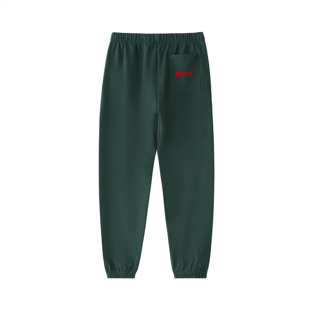 Spodnie Dresowe Heavyweight Cotton – Nowrocky™ — układ na płasko, całe spodnie