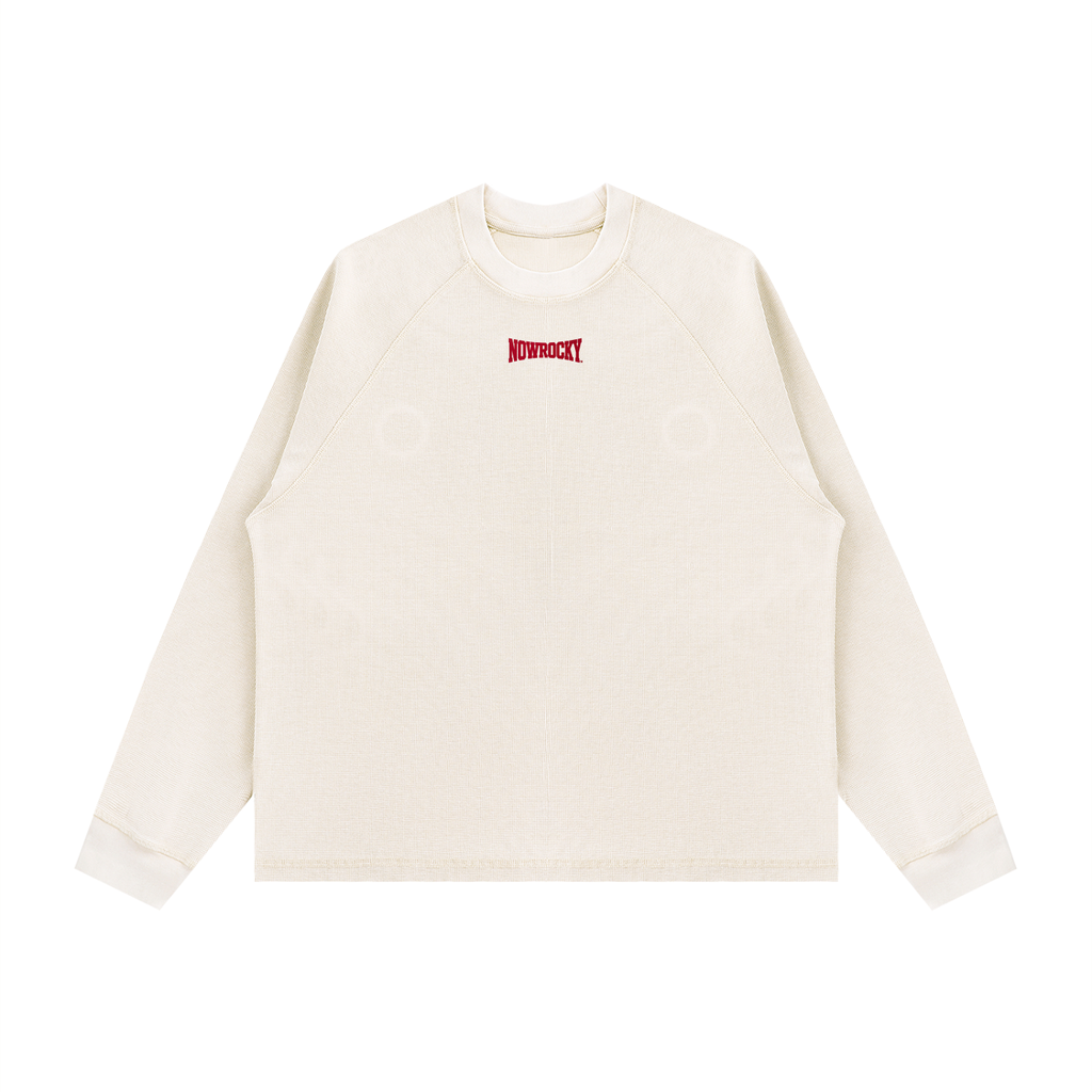 Longsleeve Vintage Wash Boxy Raglan – Nowrocky™ — luźna koszulka z długim rękawem, z profilu