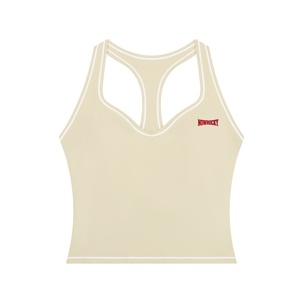 Tank Top Racerback Contrast Stitch – Nowrocky™ — damska koszulka na ramiączkach, ujęcie z przodu