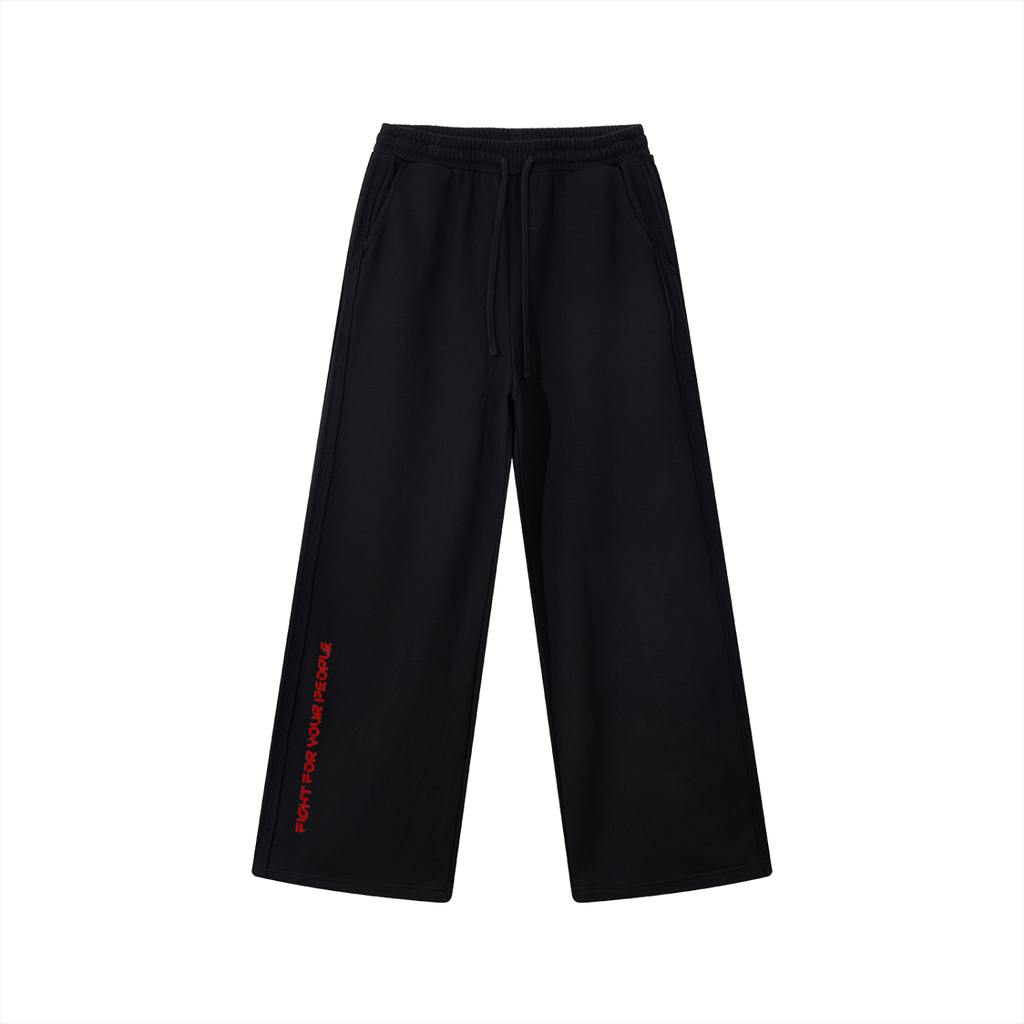 Spodnie Dresowe Contrast Tape Straight Leg – Nowrocky™ — spodnie dresowe proste, ujęcie z przodu