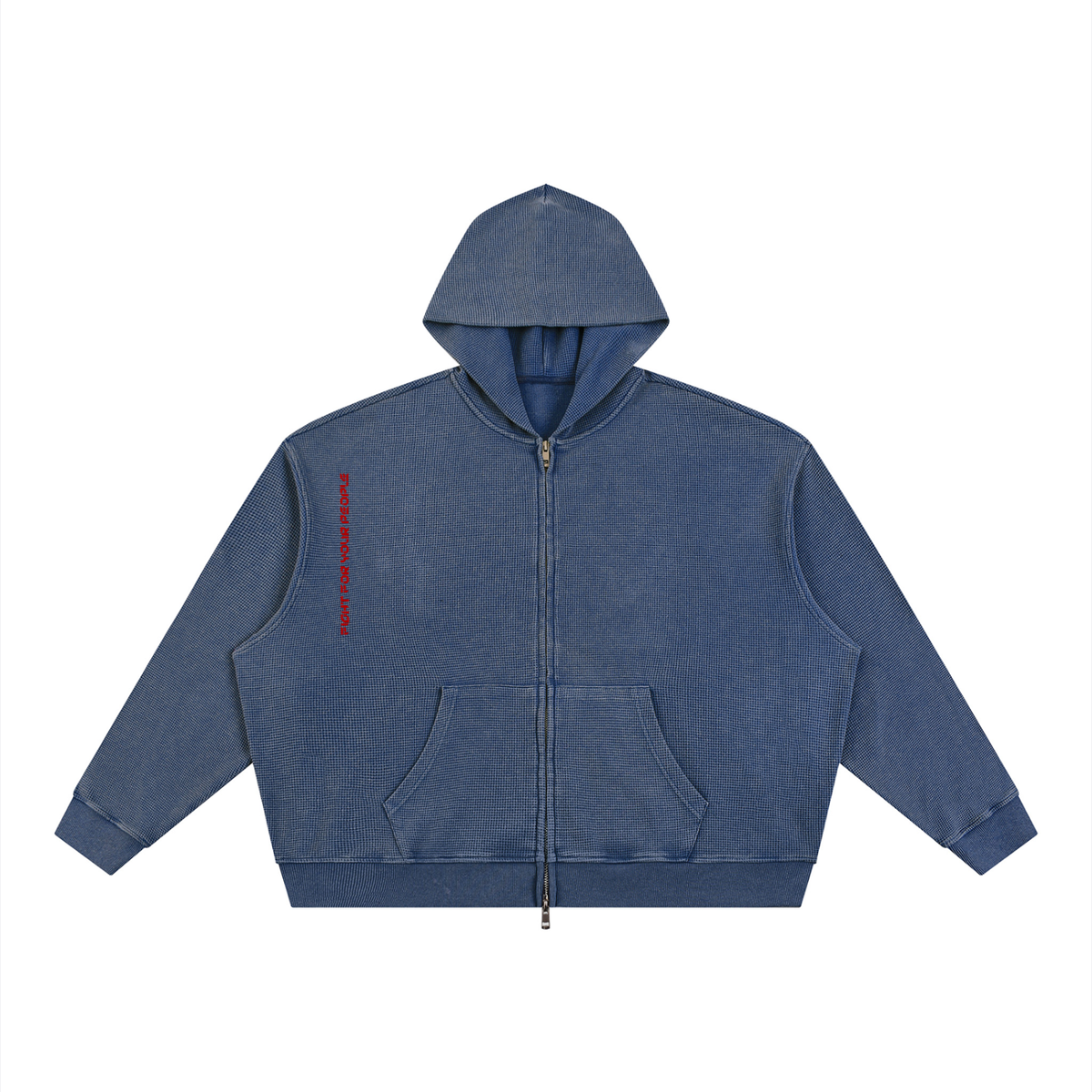 Bluza Boxy Waffle Vintage Wash – Nowrocky™ — bluza na modelu, cała sylwetka