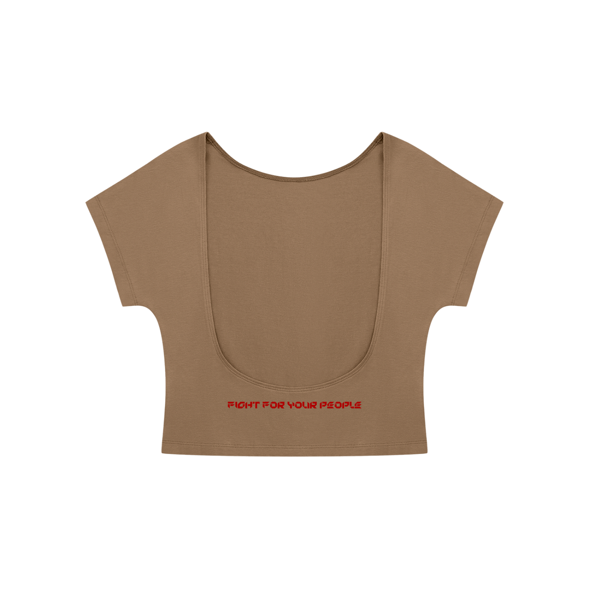T-shirt Crop Open Back – Nowrocky™ — dolna krawędź kroju crop