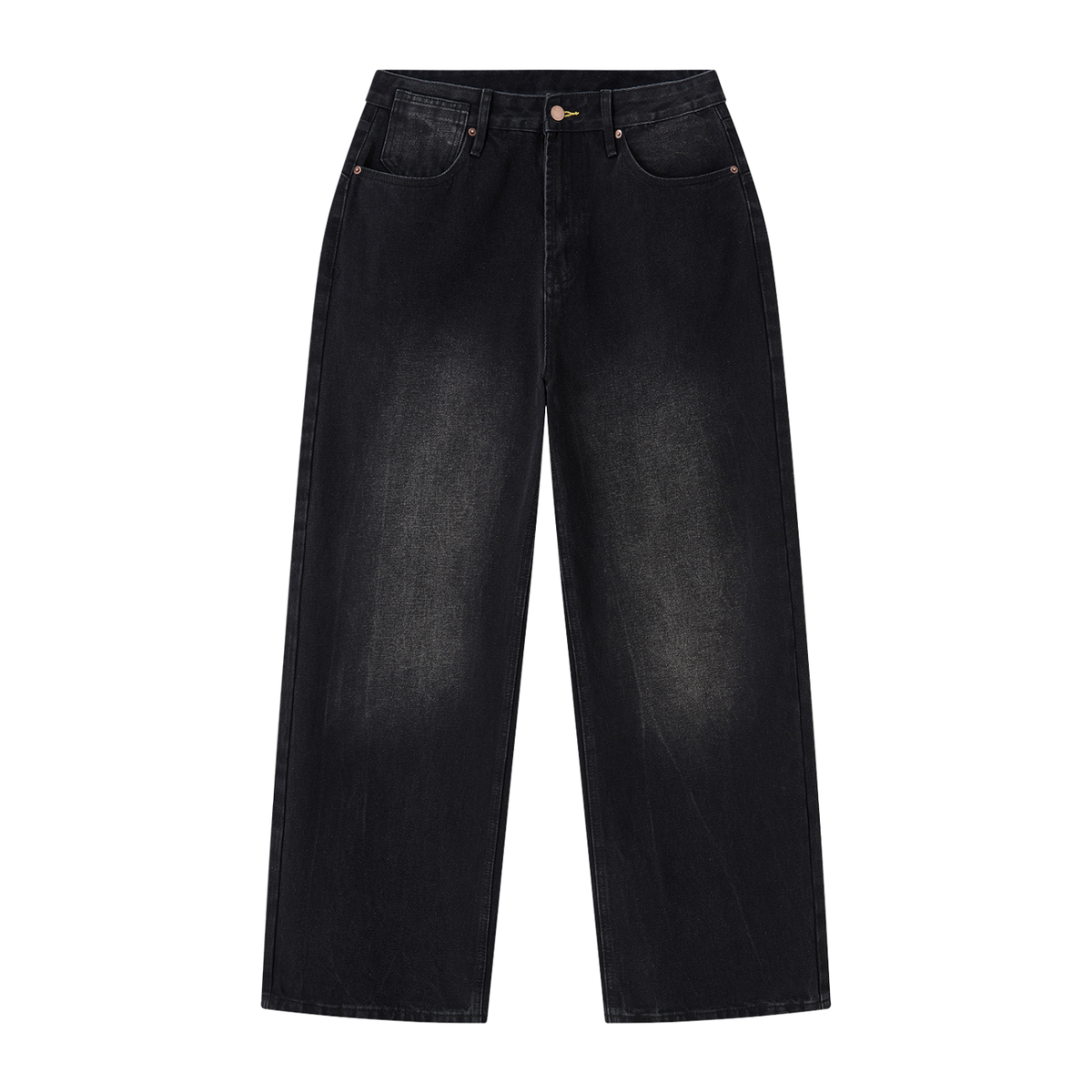 Jeansy Wide Leg Vintage Wash – Nowrocky™ — spodnie jeansowe z szeroką nogawką, przód