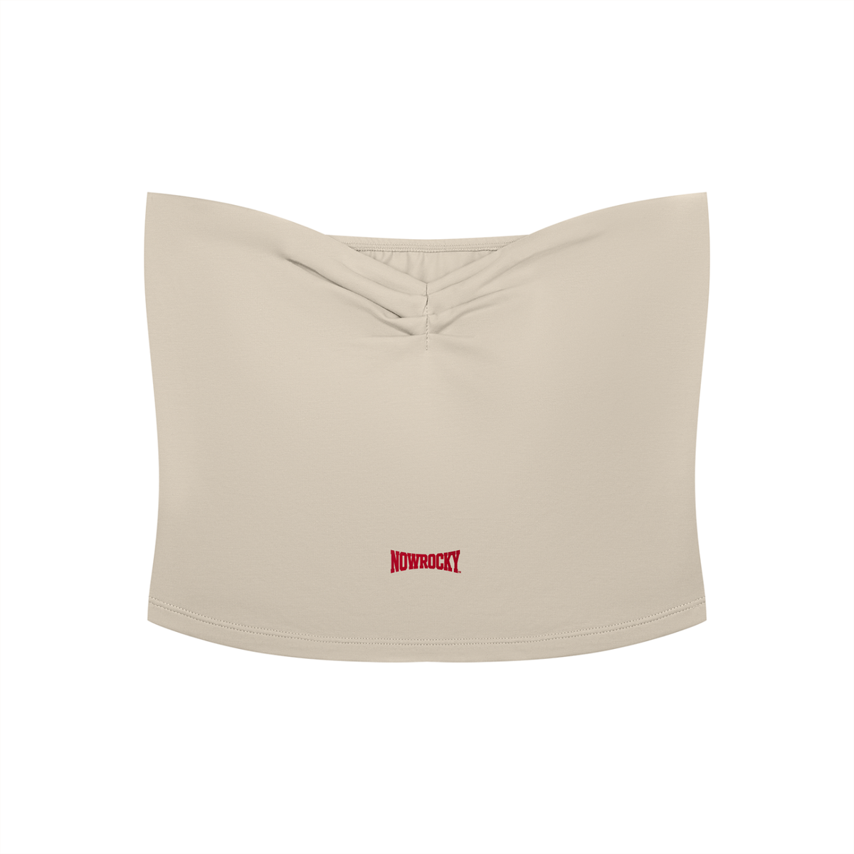 Tank Top Bandeau Ruched Crop – Nowrocky™ — top na modelce, cała sylwetka