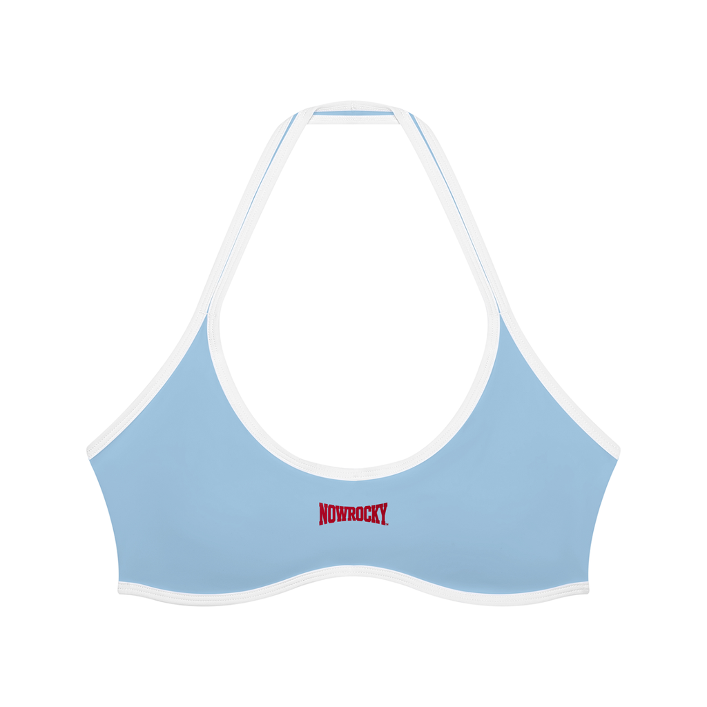 Biustonosz Sportowy Halter Color Block – Nowrocky™ — wiązanie halter na karku, zbliżenie